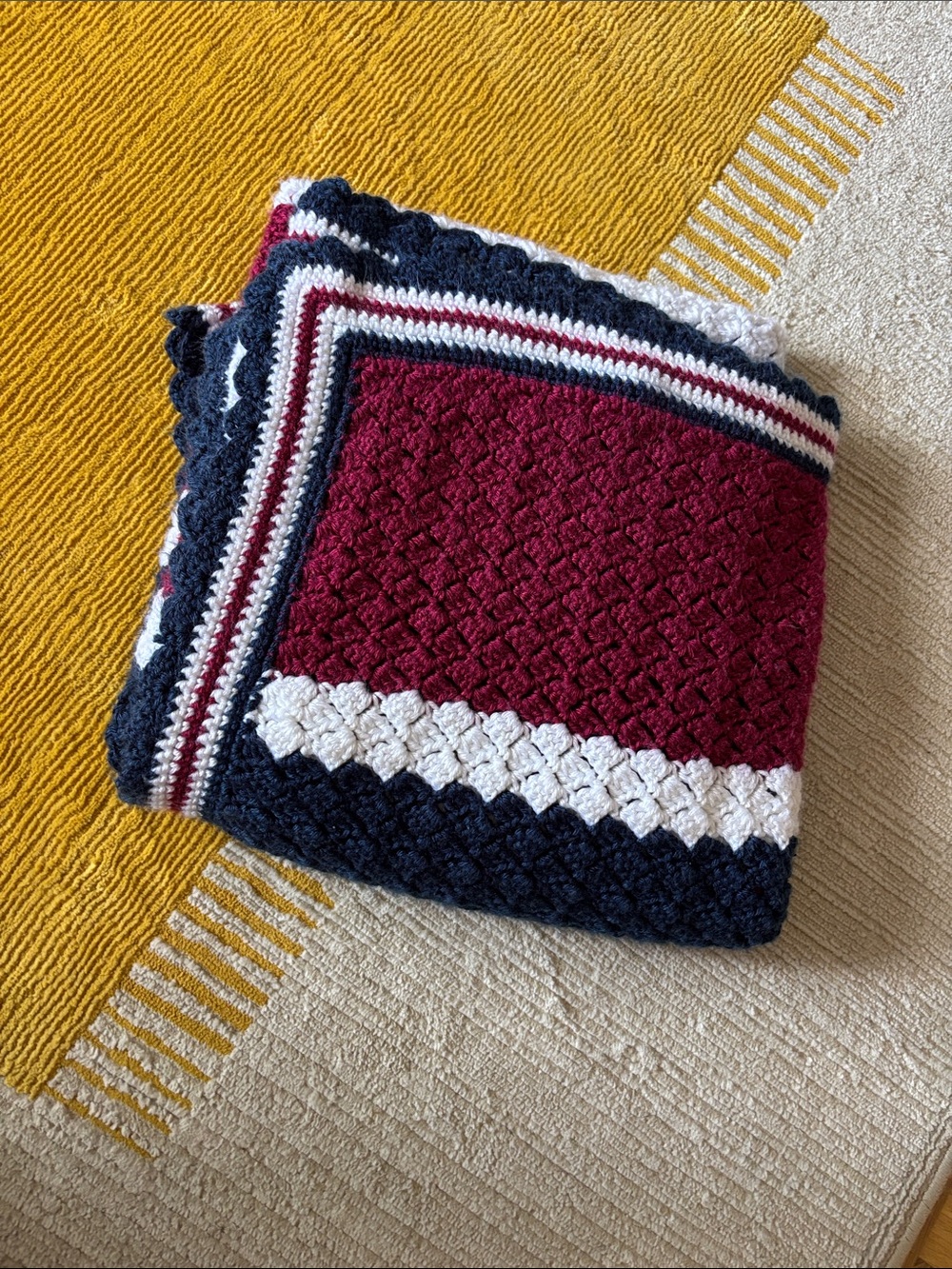 Hand-crocheted Americana Throw
